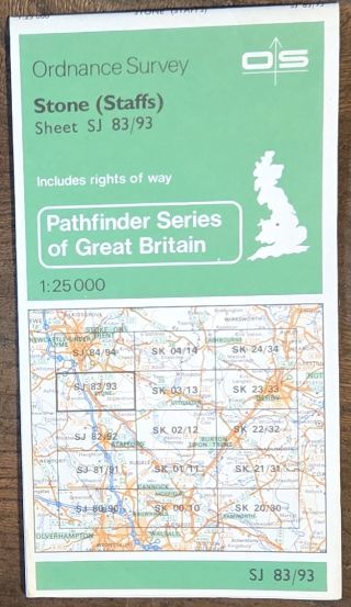 Stone (Staffs) 1:25000 Map, Pathfinder Sheet SJ 83/93 [830]