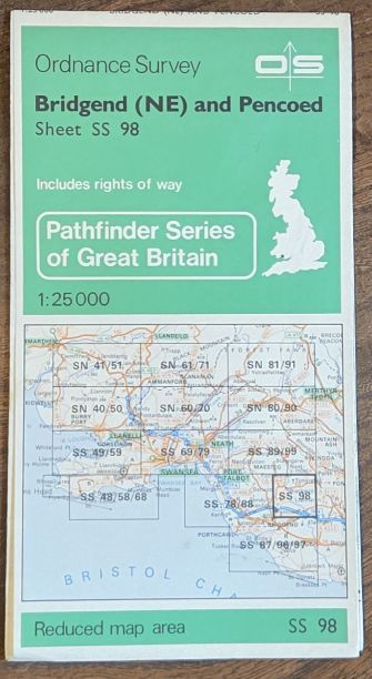 Bridgend (NE) and Pencoed 1:25000 Map, Pathfinder Sheet SS 98 [1147]