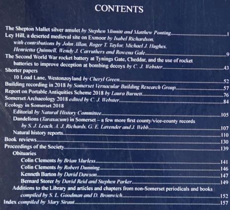Somerset Archaeology and Natural History. The Proceedings of the Somersetshire Archaeological and Natural History Society for 2018, vol. 162