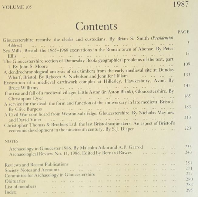 Transactions of the Bristol and Gloucestershire Archaeological Society for 1987, Volume 105