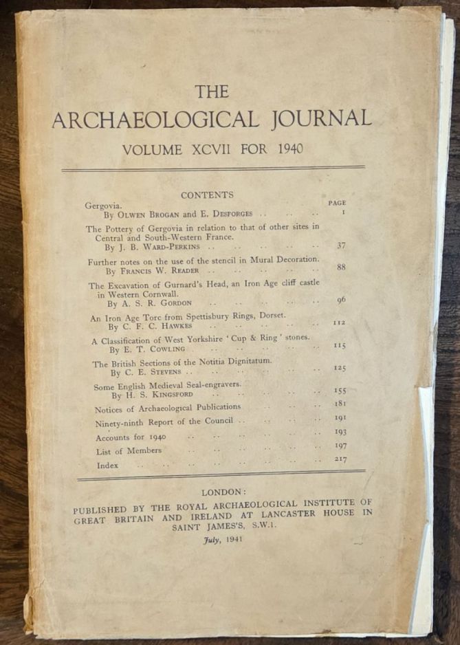 The Archaeological Journal Volume XCVII [97] for 1940