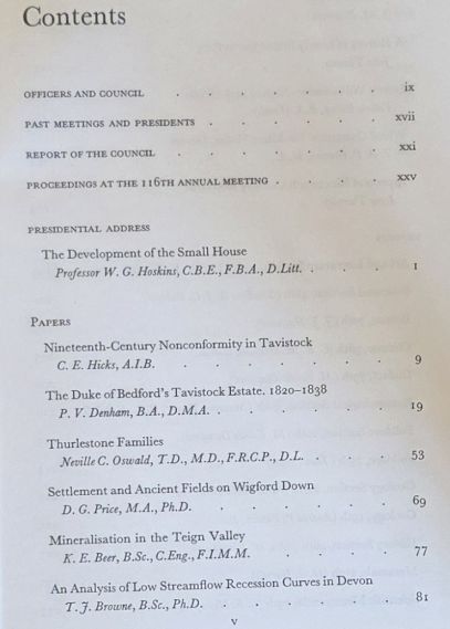 Report and Transactions of the Devonshire Association for the Advancement of Science, Literature and Art Volume 110, Tavistock 1978