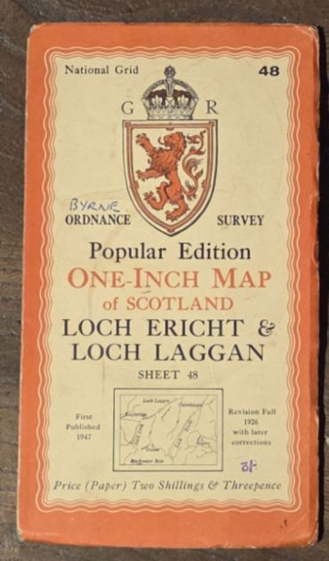 Loch Ericht & Loch Laggan. Sheet 48. One-Inch Map of Scotland, Popular Edition (l:63360)