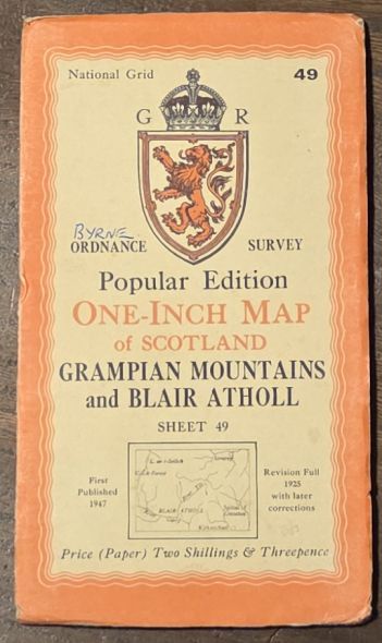 Grampian Mountains and Blair Atholl. Sheet 49. One-Inch Map of Scotland, Popular Edition (l:63360)