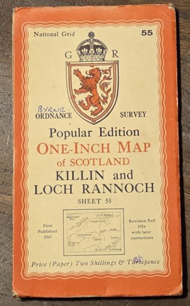 Killin and Loch Rannoch. Sheet 55. One-Inch Map of Scotland, Popular Edition (l:63360)