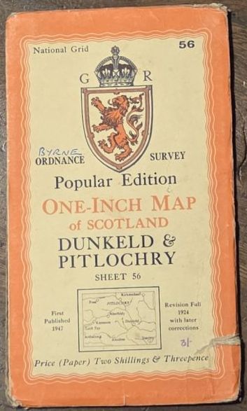Dunkeld & Pitlochry. Sheet 56. One-Inch Map of Scotland, Popular Edition (l:63360)