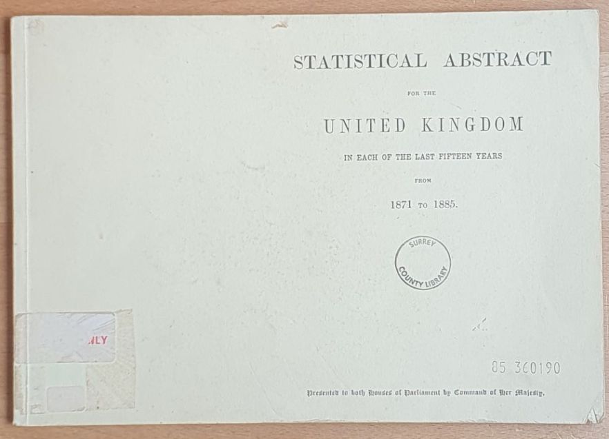 Statistical Abstract for the United Kingdom in Each of the Last Fifteen Years from 1871 to 1885